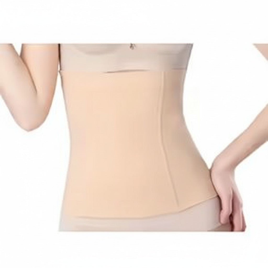 3. beige tummy control waist trainer belt worn by a woman for body shaping and back support