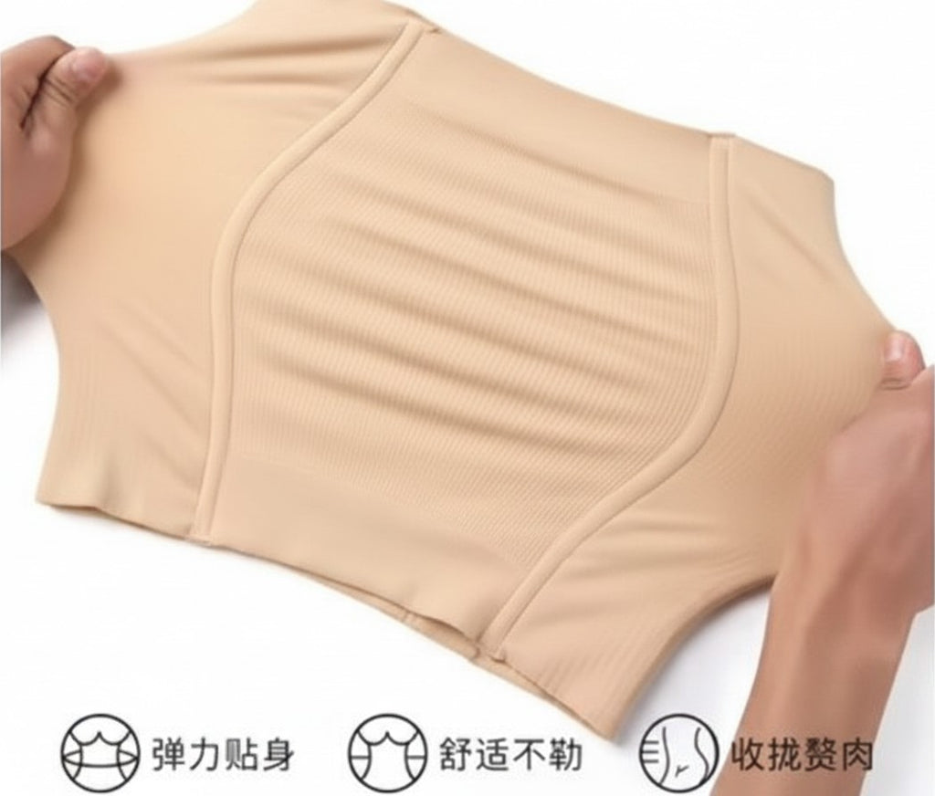 3. beige tummy control waist trainer belt made of breathable stretch fabric for body shaping and back support