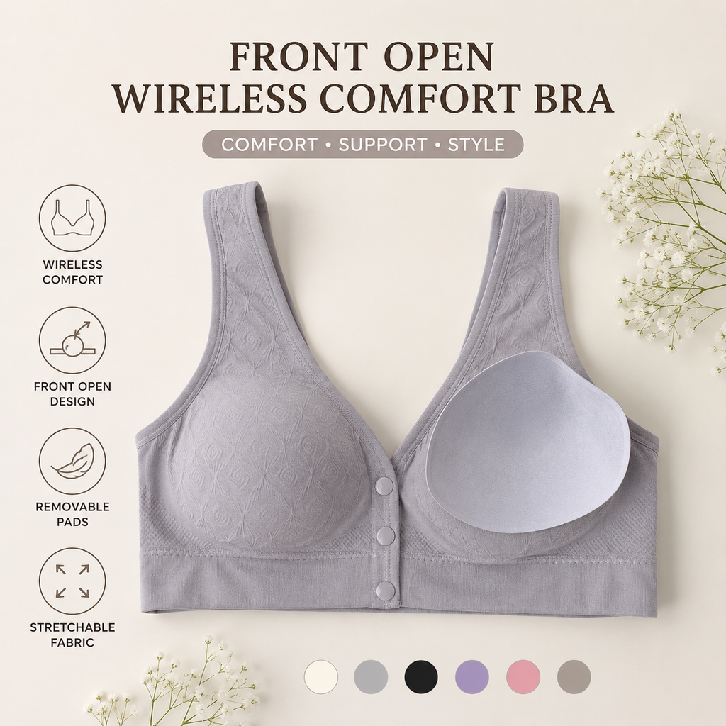 Front Open Seamless Padded Bra