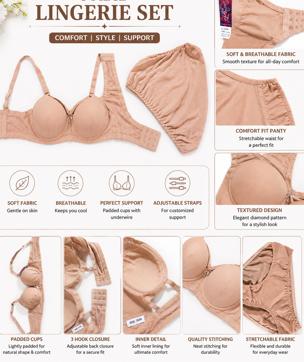 two-piece matching women's lingerie set
