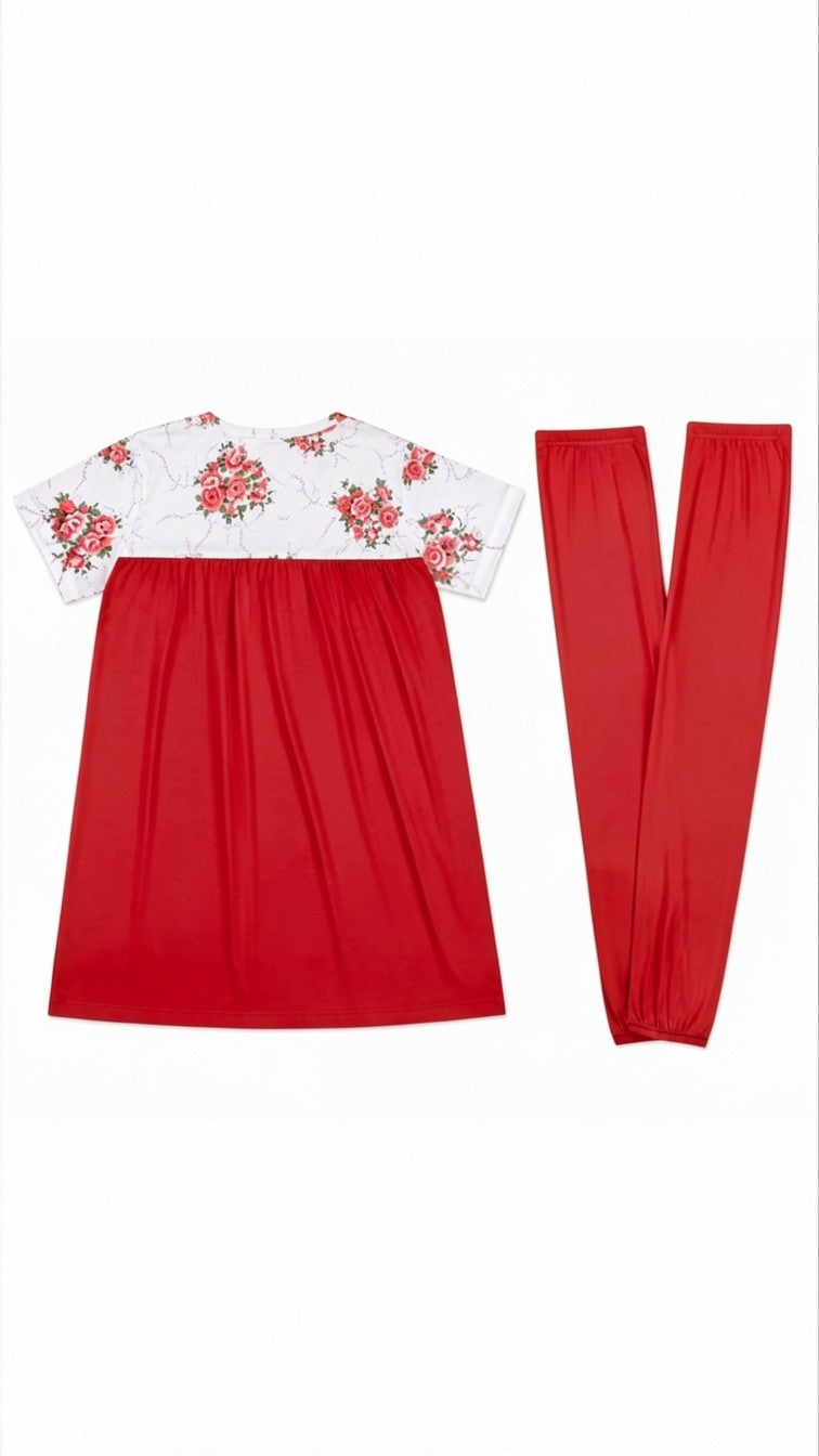 Women's Soft Cotton Floral Night Suit – Half Sleeve Lounge Wear Pajama Set