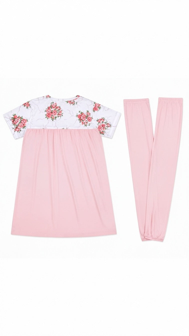 Women's Soft Cotton Floral Night Suit – Half Sleeve Lounge Wear Pajama Set