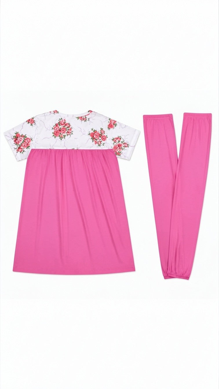 Women's Soft Cotton Floral Night Suit – Half Sleeve Lounge Wear Pajama Set