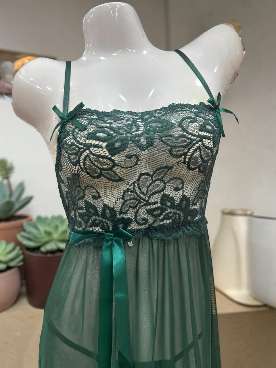 Sheer Mesh Lace Nightdress