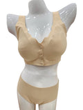 Seamless Front-Buttons Bra Set.