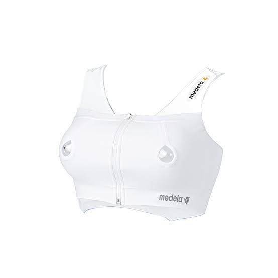 Medela Hands-Free Pumping Bra | Front Zip Double Breast Pump Bustier | Hands Free Nursing Bra